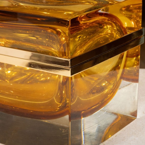 Retangular Glass Box Monumental rectangular covered Murano glass box | Boxes | John Salibello