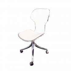 Rolling lucite chair 