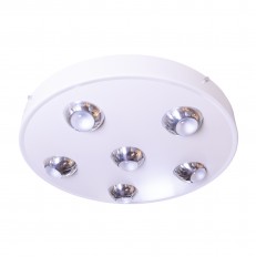 Circular enameled metal flush mount
