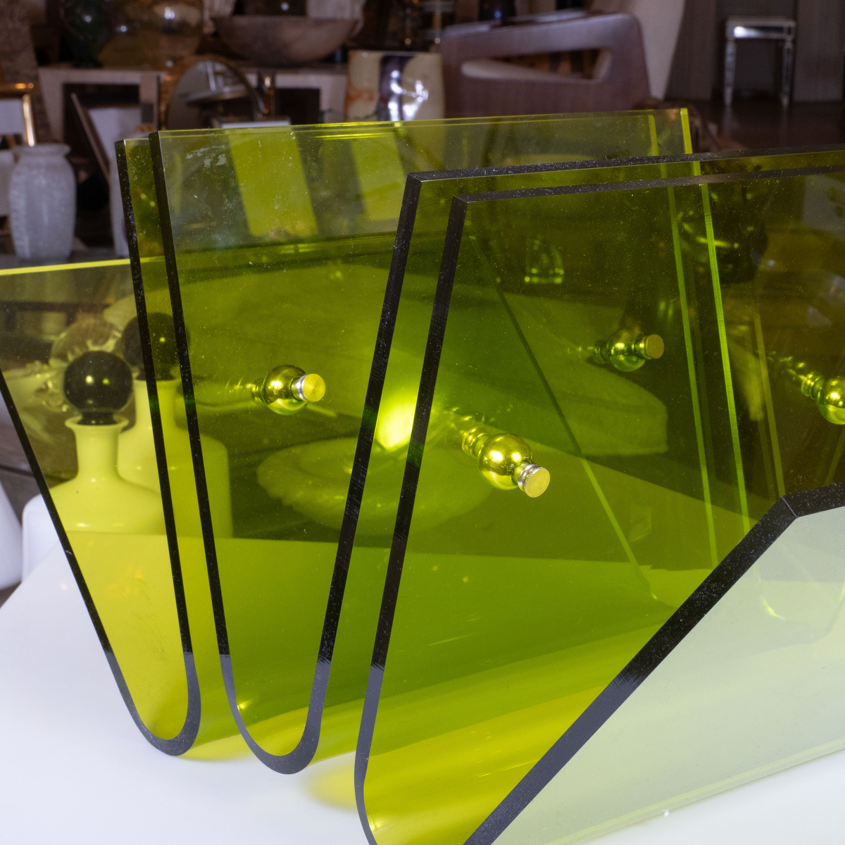 Lucite fan form magazine rack | Magazine Racks | John Salibello