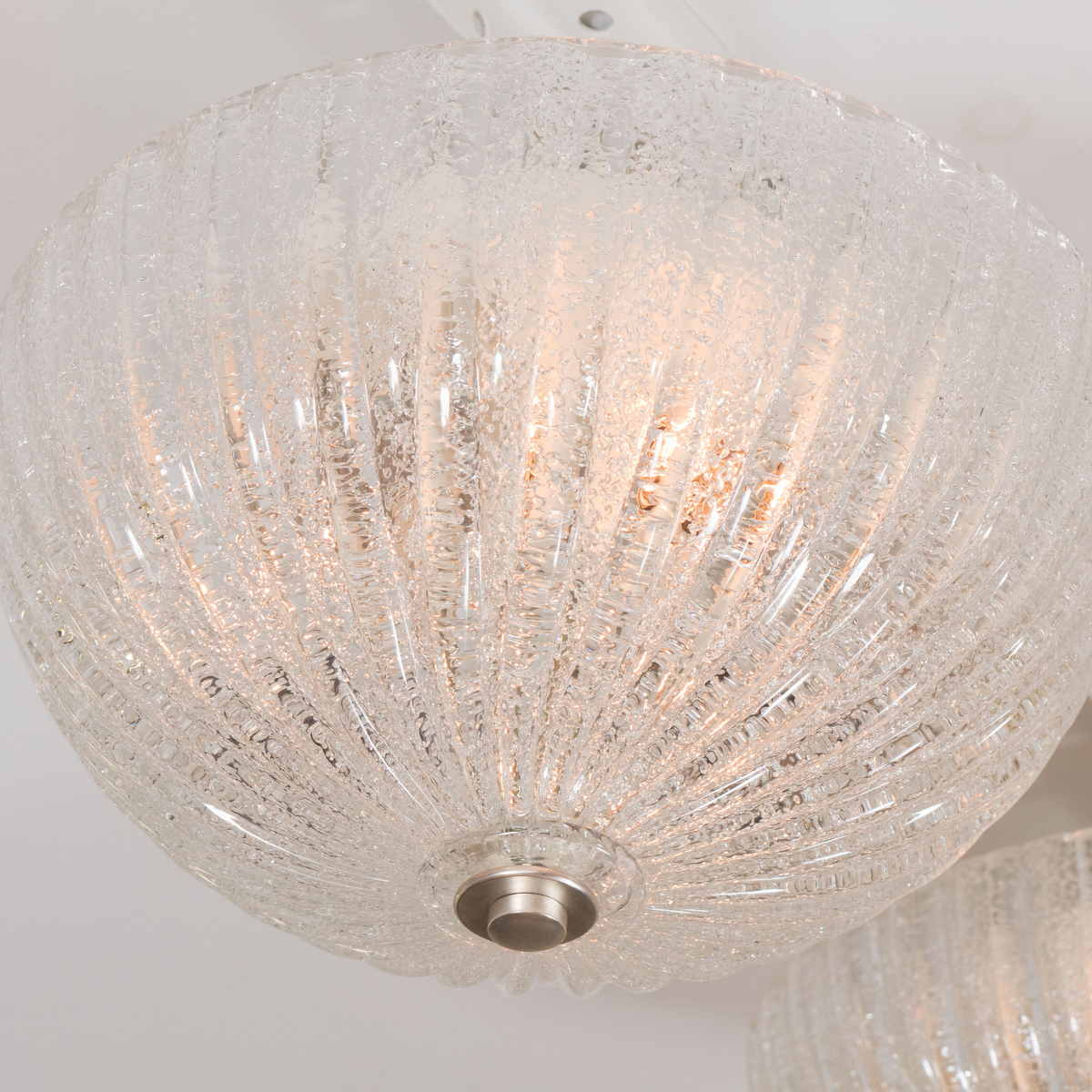 Dome form fluted glass flush mount fixture Flush Mounts John Salibello