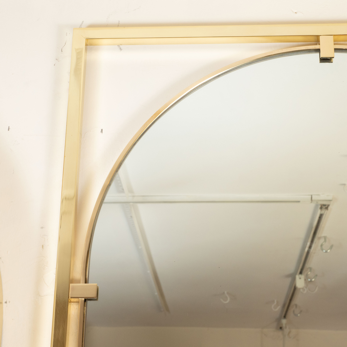 List. Mirror Rectangular brass surround mirror with clip details | Wall | John Salibello