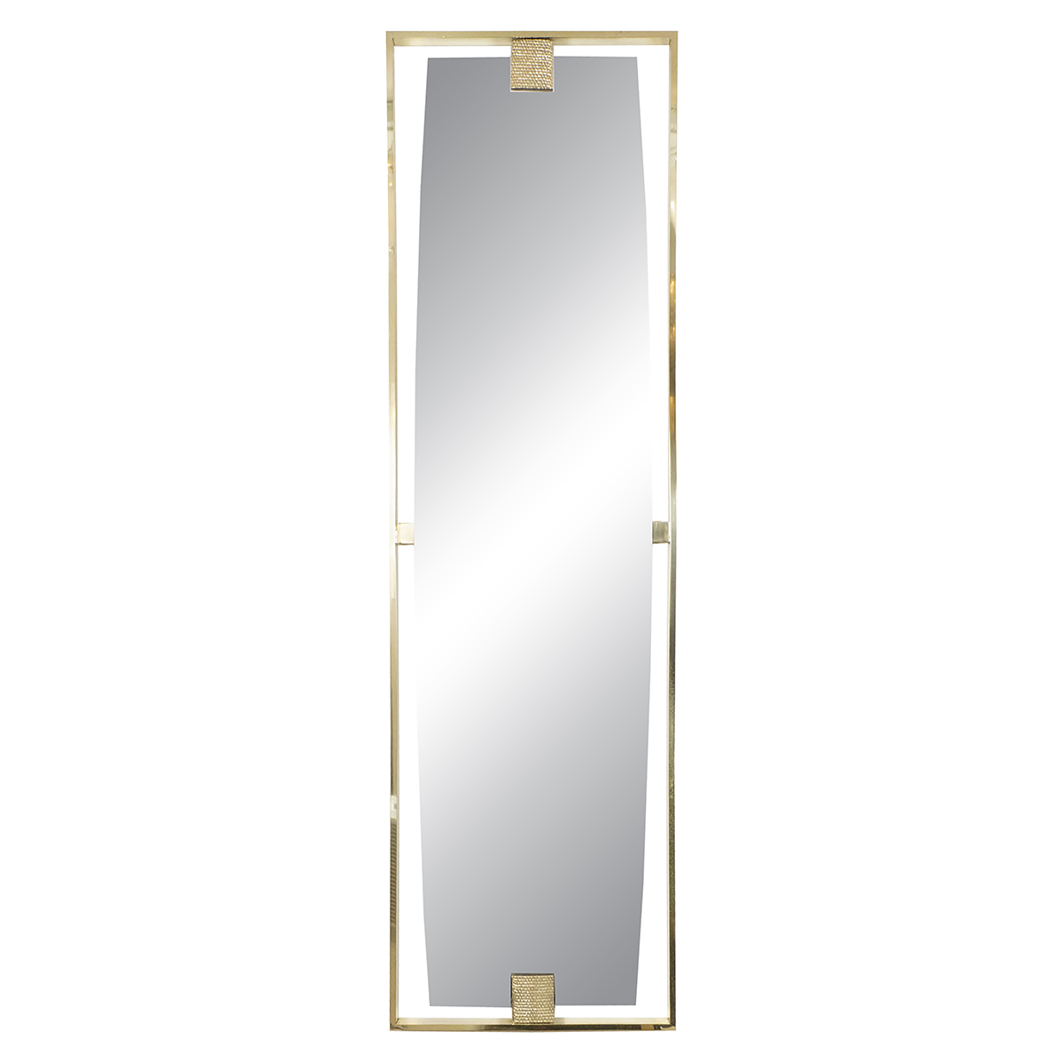 List. Mirror Rectangular slender floating brass surround mirror | Wall | John Salibello