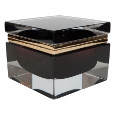Monumental square clear Murano glass box