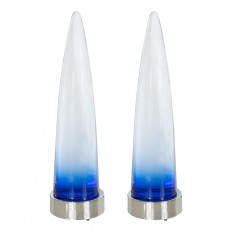 Pair of deep blue Murano glass sculptures
