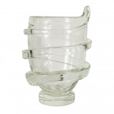 Murano glass vase with applied swirl design