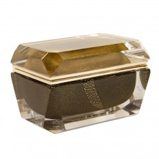Rectangular gold flecked Murano glass box