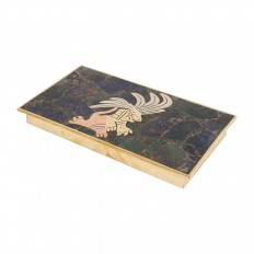 Mixed metal and inlaid stone box 