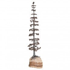 Tall mixed metal tree sculpture 