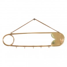 Brass safety pin wall mounted multi hook