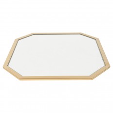 Octagonal glass and brass tray