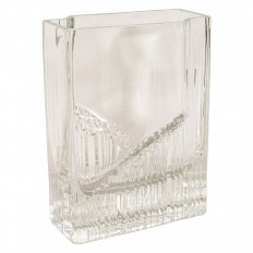 Pair of unusual textured clear glass vases