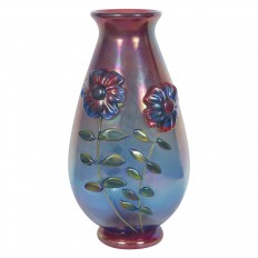 Opaline red Murano glass vase