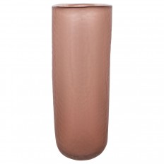 Pale aubergine matte faceted glass vase