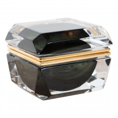 Small faceted square Murano glass box
