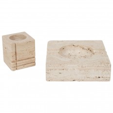 Set of travertine smoking accessories