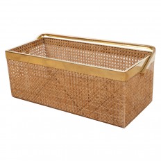 Rectangular Lucite encased magazine rack