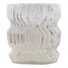 Textured clear glass vase