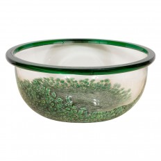 Murano glass bowl with jade green design