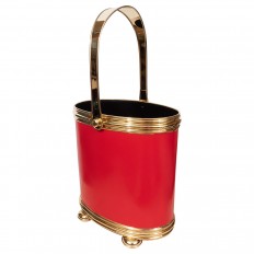 Red and black metal umbrella stand 