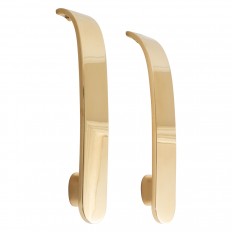 Pair of curvilinear brass door handles