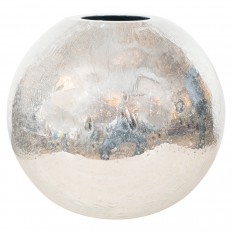 Spherical pulegoso mercury glass vase
