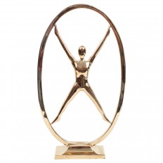 Brass oval figural sculpture