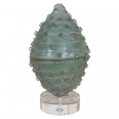 Textured iridescent glass sculpture  