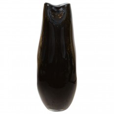 Tall black Murano glass vase