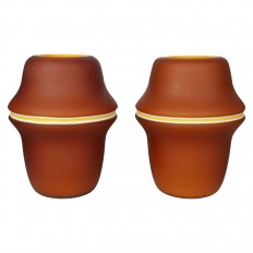 Matte orange Murano glass vase 