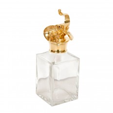 Decanter with brass elephant form stopper