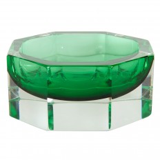 Emerald green Murano glass bowl