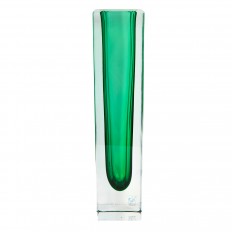 Emerald green Murano glass vase