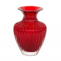 Ruby red Murano glass vase