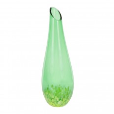 Tall green and white Murano glass vase 