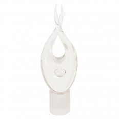 Intertwining clear Murano glass sculpture