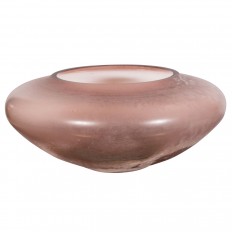 Monumental lavender scavo glass shallow bowl