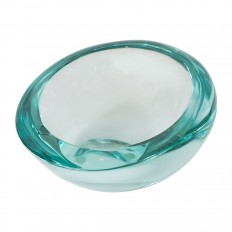 Round seafoam green Murano glass ashtray