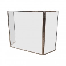 Clear glass trifold fire screen  