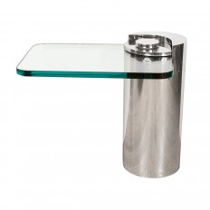 Polished nickel base side table 