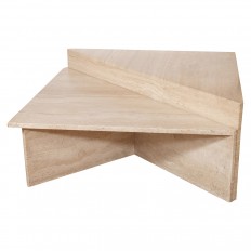 Triangular modular travertine coffee table