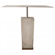 Concrete and stainless steel T form console