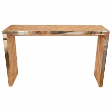 Brass trimmed bamboo waterfall console