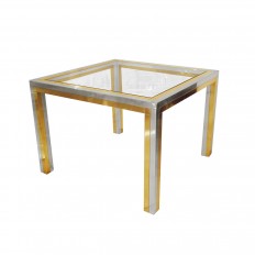Single brass and stainless steel side table