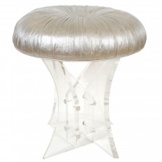 Round lucite vanity stool