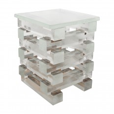 Interlocking Glass Rod Side Table