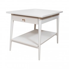 Pair of white lacquered wood side tables