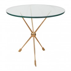 Brass tripod arrow form table