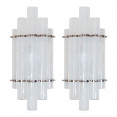 Nickel Sconce with Five Tubular Shades