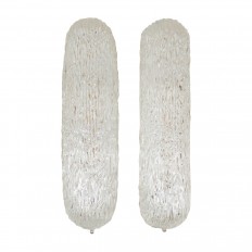 Pair of demilune glass sconces